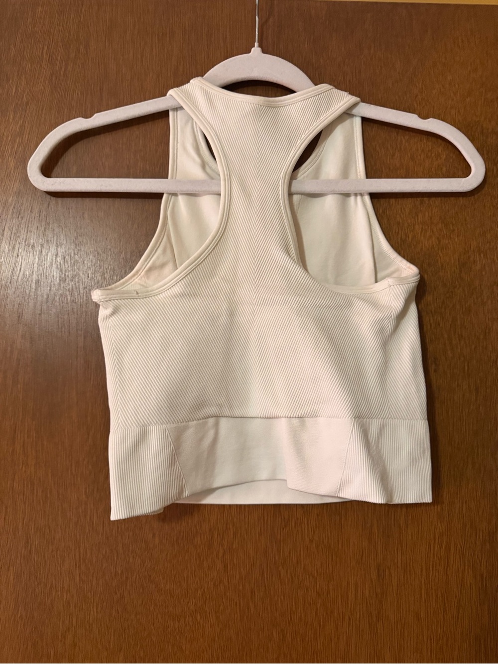 YPB Cream Ribbed Racerback Crop Tank - Picture 3 of 3